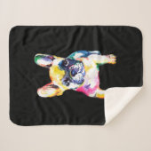Franse Bulldog Originele Waterverf Tekening Gift Sherpa Deken (Voorkant (horizontaal))