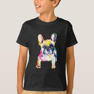 Franse Bulldog Originele Waterverf Tekening Gift T-shirt