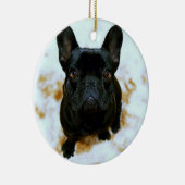 Franse Bulldog Ornament Met Jouw Foto (Rechts)