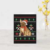Franse Bulldog Outfit Kerstmis Kaart (Gele Bloem)