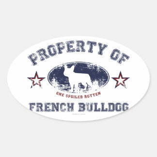 Franse Bulldog Ovale Sticker