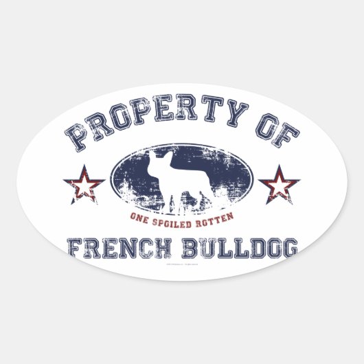 Franse Bulldog Ovale Sticker (Voorkant)