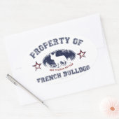 Franse Bulldog Ovale Sticker (Envelop)