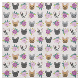 Franse Bulldog Paarse Florals Stof