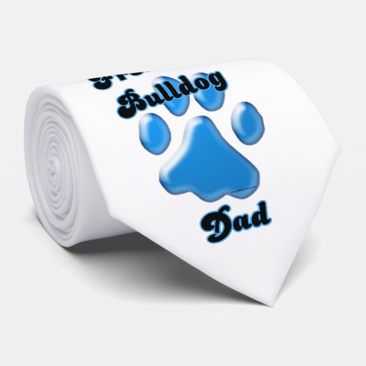 Franse Bulldog Pap Blue Pawprint Stropdas (Opgerold)