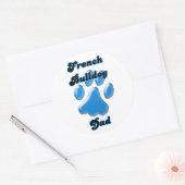 Franse Bulldog Papa Blauwe Pawprint - Sticker (Envelop)