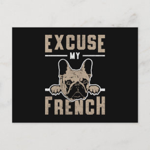 Franse Bulldog Pardon My French Dog  Funny Briefkaart
