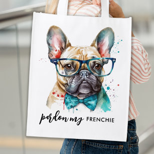 Franse Bulldog Pardon My Frenchie Cute Dog Boodschappentas