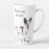 Franse Bulldog | Pardon My Frenchie | Cute Dog Latte Mok (Rechts)