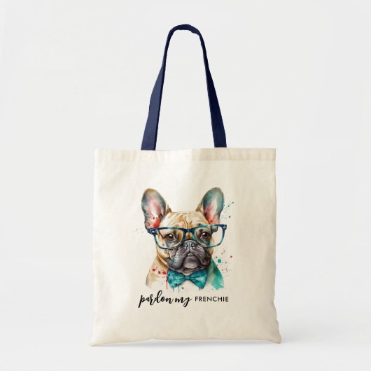 Franse Bulldog Pardon My Frenchie Cute Dog Tote Bag (Voorkant)