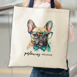 Franse Bulldog Pardon My Frenchie Cute Dog Tote Bag<br><div class="desc">Deze Franse bulldog canvas tas heeft een schattig en modern design van de waterverf met het gezegde "gratie mijn franje" voor een grappige en retro-aanraking. Het is perfect voor hondenliefhebbers en hondenmoeders om te gebruiken terwijl ze boodschappen doen en in stijl winkelen. Deze Franse bulldog canvas tas zal een favoriet...</div>