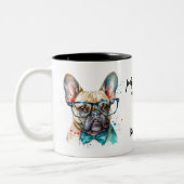 Franse Bulldog Pardon My Frenchie Cute Dog Tweekleurige Koffiemok (Links)