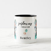 Franse Bulldog Pardon My Frenchie Cute Dog Tweekleurige Koffiemok (Center)