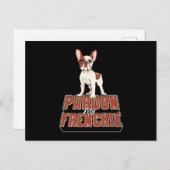Franse Bulldog Pardon My Frenchie  Funny Briefkaart (Voorkant / Achterkant)