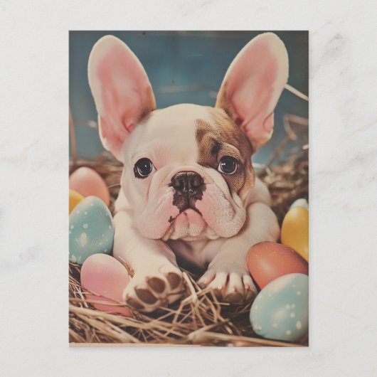 Franse Bulldog  Pasen Briefkaart (Voorkant)