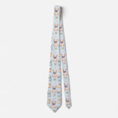 Franse Bulldog Pastel Patroon Stropdas (Voorkant)