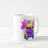 Franse Bulldog Pastel Splash van kleur Koffiemok (Voorkant rechts)