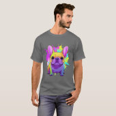 Franse Bulldog Pastel Splash van kleur T-shirt (Voorkant volledig)