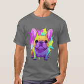 Franse Bulldog Pastel Splash van kleur T-shirt (Voorkant)