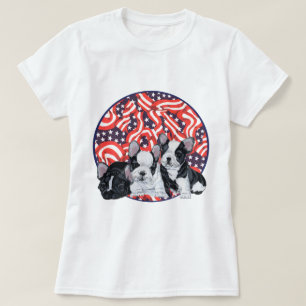 Franse Bulldog Patriottische Viering T-shirt