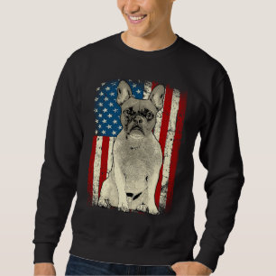 Franse Bulldog Patriottische Vlag van de VS voor F Trui