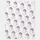 Franse Bulldog Patroon Fleece Deken (Voorkant)