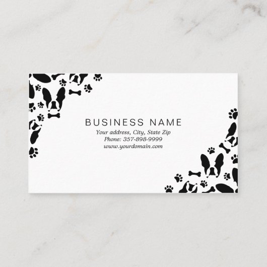 Franse Bulldog patroon hoek Visitekaartje (Achterkant)