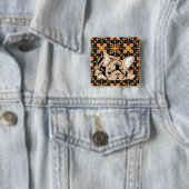 Franse Bulldog patroon Vierkante Button 5,1 Cm (In situ)