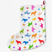 Franse Bulldog Pattern stoppen Grote Kerstsok (Achterkant)