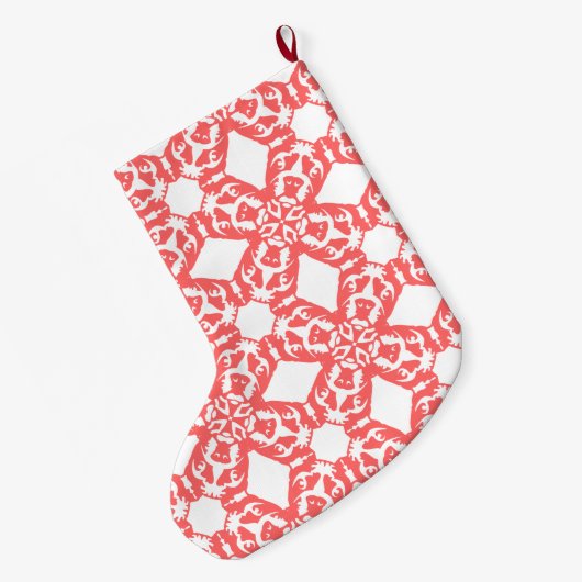 Franse Bulldog Pattern stoppen Grote Kerstsok (Achterkant (Hangend))