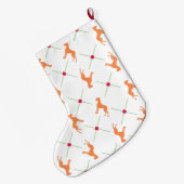 Franse Bulldog Pattern stoppen Grote Kerstsok (Achterkant (Hangend))