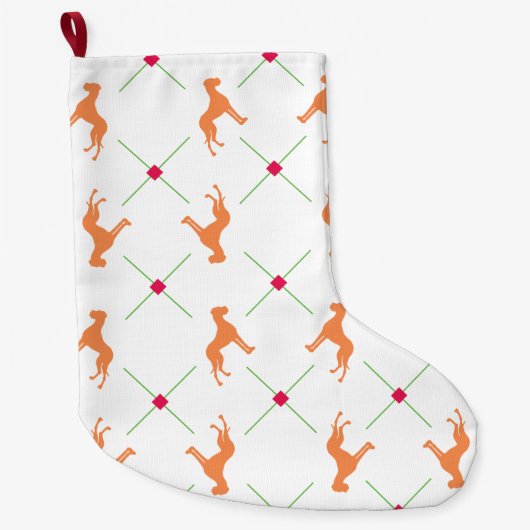 Franse Bulldog Pattern stoppen Grote Kerstsok (Voorkant)