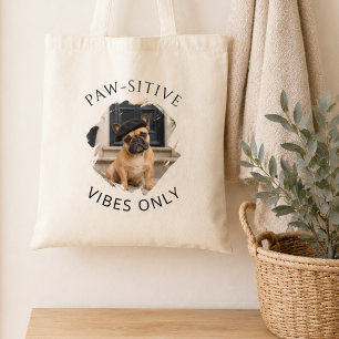 Franse Bulldog Paw-sitieve vibraties alleen hond f Tote Bag