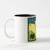 Franse Bulldog Peace Tweekleurige Koffiemok (Links)