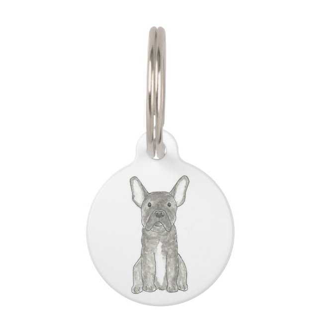 Franse Bulldog Pet ID Tag Huisdierpenning (Voorkant)