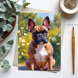 Franse Bulldog Pet Schilderen Dog Art Briefkaart