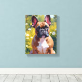 Franse Bulldog Pet Schilderen Dog Art Canvas Afdruk (Insitu (Houten vloer))