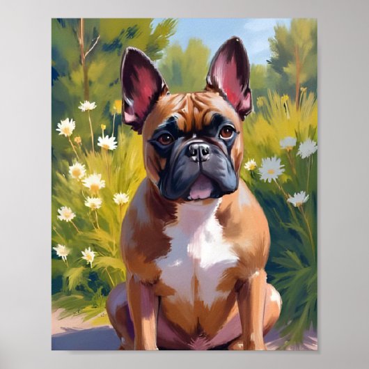 Franse Bulldog Pet Schilderen Dog Art Poster (Voorkant)