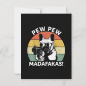 Franse Bulldog Pew Pew Madafakas Crazy Pew Bedankkaart (Voorkant)