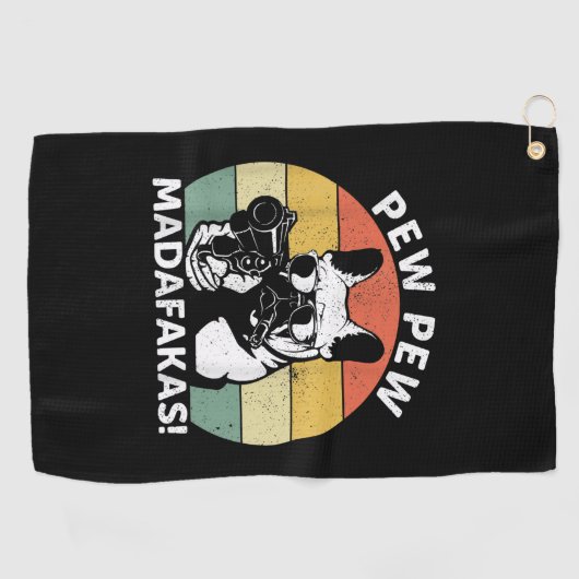 Franse Bulldog Pew Pew Madafakas Crazy Pew Golfhanddoek (Horizontaal)