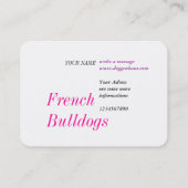 Franse Bulldog Pink Black Visitekaartje (Achterkant)