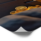 Franse Bulldog piraat blauw geel goud Poster (Hoek)