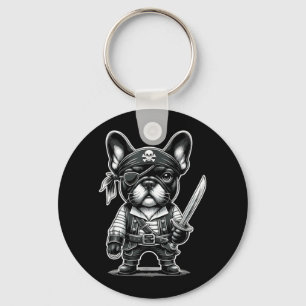 Franse Bulldog Piraat Hond Halloween Feest Sleutelhanger