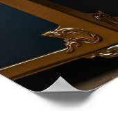 Franse Bulldog Pirate Blauw Gouden Jas Poster (Hoek)