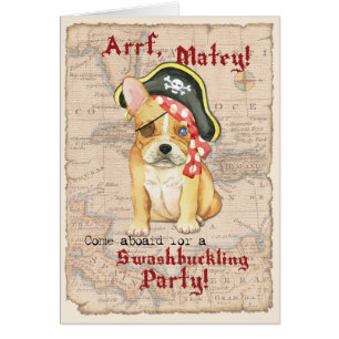 Franse Bulldog Pirate Invitation