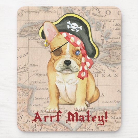 Franse Bulldog Pirate Muismat (Voorkant)
