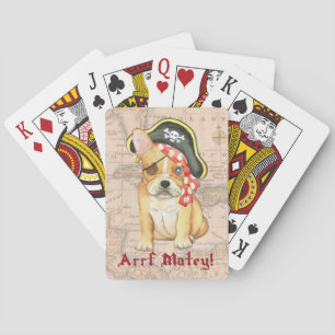 Franse Bulldog Pirate Pokerkaarten