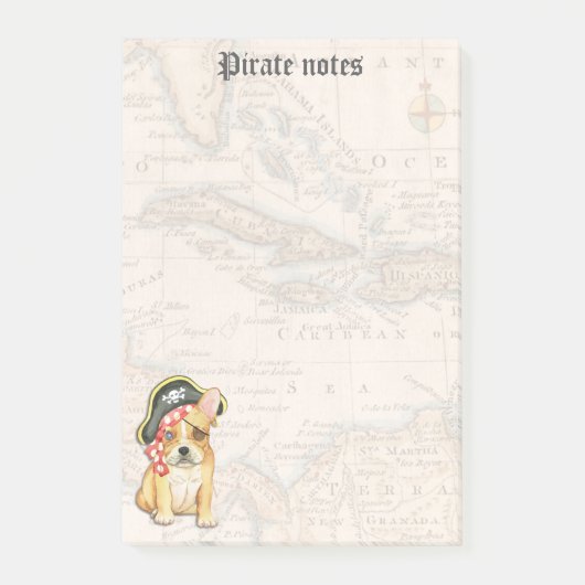 Franse Bulldog Pirate Post-it® Notes (Voorkant)