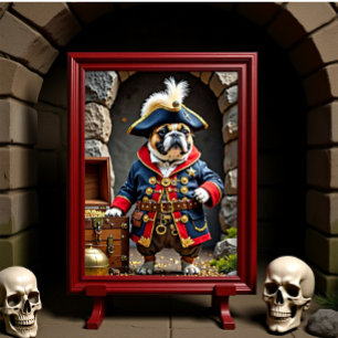 Franse Bulldog Pirate Regal Explorer Poster