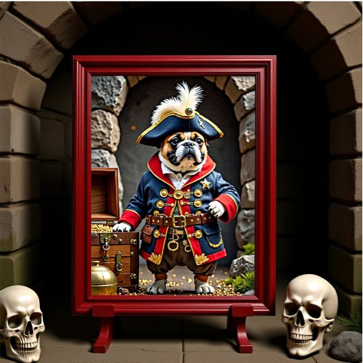 Franse Bulldog Pirate Regal Explorer Poster